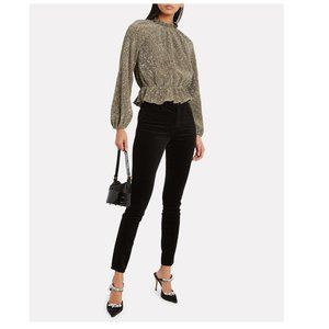 SAYLOR Orla Sequined Knit Top In Gold~XS